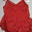 CRIPOM Babydoll Lingerie for Women Sexy Nightgowns Lace Chemise Cute Sleepwear Cami Nightie Modal with Side Slits (Red, XL)