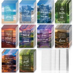CHENGU 100 Pcs Bible Verse Notebook Christian Journals Bulk Christian Gifts Religious Prayer Journals Inspirational Notepads for Women Men Scripture Notepads Pocket for Office School (Classic Style)