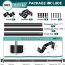 Curtain Rods 72-144 Inch, 1" Heavy Duty Adjustable Curtain Rod for Windows, Black Extra Long Window Treatment Rod, Modern Design, Easy Installation