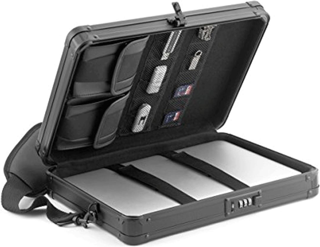 Vaultz Locking Deluxe Tablet and Laptop Case, Tactical Black, VZ03760