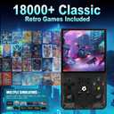 R36MAX Upgraded Retro Gaming Console,4.0 inch IPS Screen,Linux System with Professional RK3326 Gaming Chip, Retro Handheld Game Console Built-in 18000+ Games,4000mAh Large Battery (More Black)