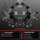 A-Premium 10Pcs Front Suspension Kit, Lower Control Arm, Lower Ball Joint, Sway Bar Link, Inner & Outer Tie Rod End, Compatible with Toyota Corolla 1996-2002