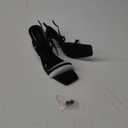 Women's Strappy High Heeled Sandals Open Toe Ankle Strap heels Comfy Weddings Shoes (7.5, Black Pu)