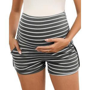 Maternity Shorts Over Belly Comfy Lounge Sleep Pajama Workout Athletic Pregnancy Shorts with Pockets (X-Large, Dark Grey) Maternity Shorts Over Belly Comfy Lounge Sleep Pajama Workout Athletic Pregnancy Shorts with Pockets (X-Large, Dark Grey)
