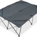 KingCamp 2 Person Queen Size Camping Cot, Folding Portable Double 550lbs Heavy Duty Oversized Large Wide XXL Foldable Sleeping Bed with Carry Bag for Two Adult Outdoor Travel Tent, Grey