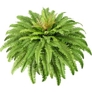 Artificial Ferns for Outdoors, 45" Large Fake Ferns 60 Fronds Faux Boston Fern Plant for Planter Garden Home Yards Farmhouse Decor Light Green