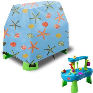 Water Table Cover - Ocean Themed, Waterproof, Dust Proof, Anti-UV - Compatible with Step2 Rain Showers Splash Pond Water Table