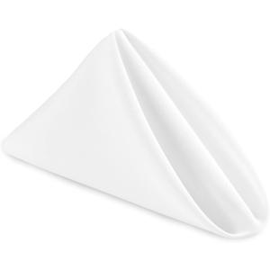 Hiasan Cloth Napkins Set of 6, 18 x 18 Inch, Washable White Dinner Napkins with Hemmed Edges for Restaurant, Wedding and Holiday