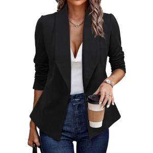 Tralilbee Women's Blazers Long Sleeve Open Front Work Office Suit Jackets Blazer XL
