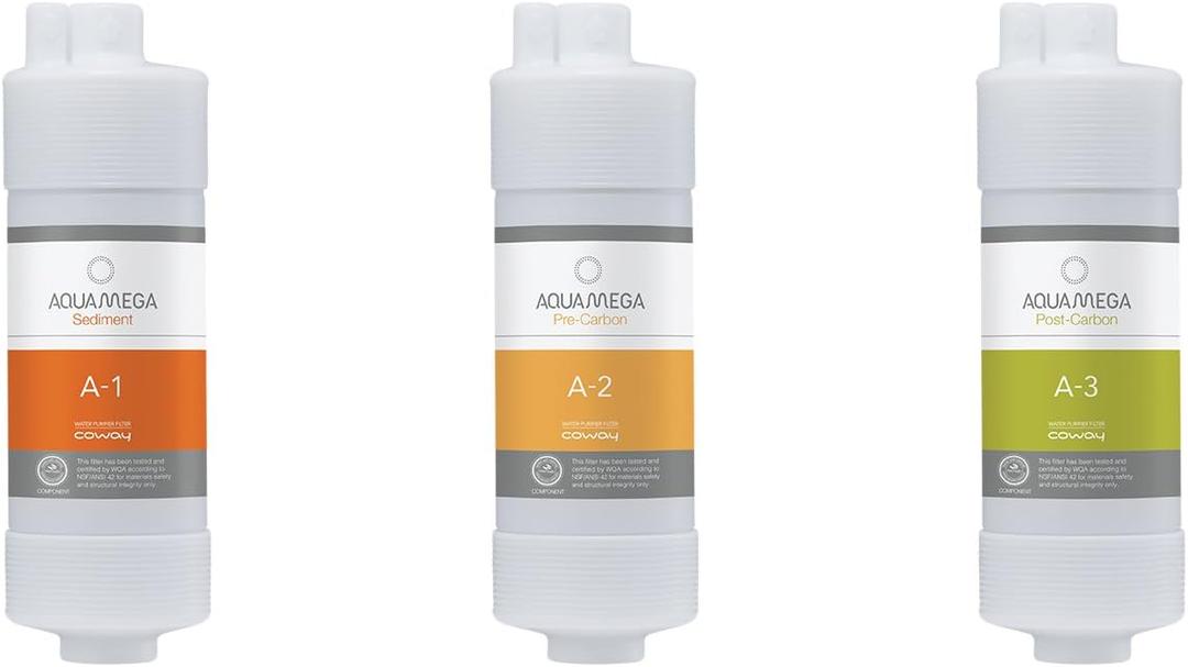 Coway Aquamega 100 Replacement Filter Set, 3 Pcs