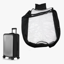 30" Luggage Cover with Easy Access Zipper, Stretch Protective Cover Transparent Waterproof And Damage Resistant, Black & Clear