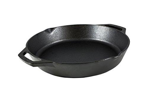 Lodge 10.25 Inch Pre-Seasoned Cast Iron Skillet - Dual Assist Handles - Use in the Oven, on the Stove, on the Grill, or Over a Campfire - Black