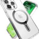 Speck Clear iPhone 15 Pro Case - ClickLock No-Slip Interlock, Built for MagSafe, Drop Protection - Scratch Resistant, Anti-Yellowing, 6.1 Inch Phone Case - Presidio Clear/Chrome