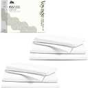 Mayfair Linen 100% Egyptian Cotton Twin Size Sheets Pack of 2 - Luxury 600 Series Voyage Collection Egyptian Cotton Sheets Twin Size (6 PC, White), Soft, Cooling, 16" Deep Pocket Hotel Sheet Set