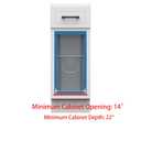 Single Pull-Out Trash Can, 35QT Under-Cabinet Kitchen Bin, Metal Frame, Grey, Fits Above 14 Opening Cabinets