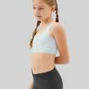 Sascina Training Bras for Girls 8-10 Seamless First Bra Girls Sports Bras Longline Crop Bra - No Pads, Chest Double Lined White/Nude/Green/Light Gray