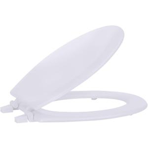 Standard Wood Toilet Seat, White - 17 Inch - Fits All Standard Size Fixtures - Easy to Install Fantasia by Achim Home Decor