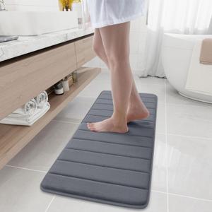 Memory Foam Bath Mat 47 x 17, Ultra Soft Absorbent Bathroom Rugs