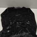 Owl's-Yard Women Long Sleeve Feather Trim Bodycon Dress Sexy Crew Neck Feather Patchwork Velvet Mini Dress Cocktail Party, L