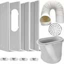 LEZIFU Portable Air Conditioner Kit, Adjustable Window Seal with 5.9 Inch Diameter 59" Length Hose for Vertical/Horizontal Window,Hose is Missing