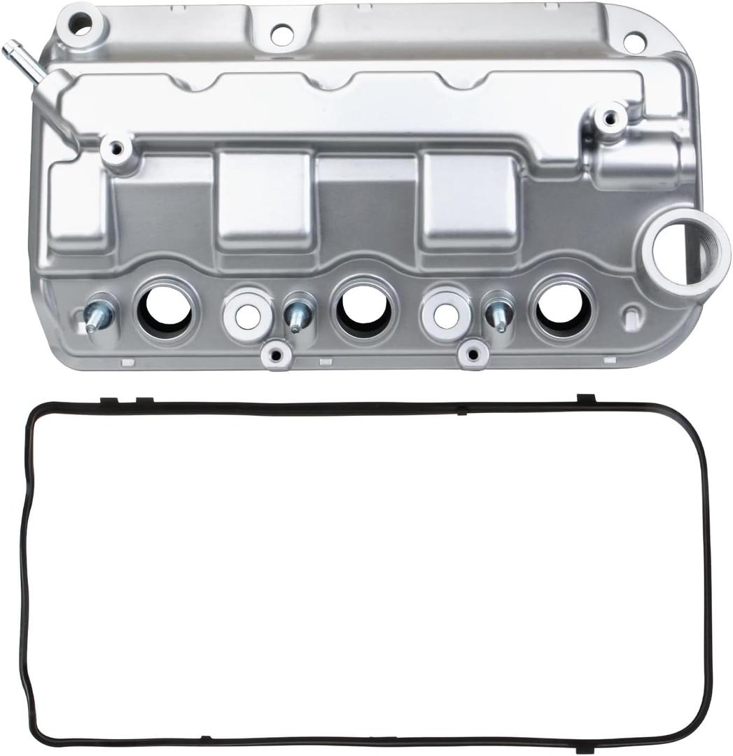 MITZONE Front Valve Cover Compatible with 2008-2017 Honda Accord Pilot Odyssey Crosstour Ridgeline Acura TL RDX 3.5L Replace 12310R70A00 12310R70A10 (Silver)