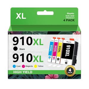 910XL Ink Cartridges Combo Pack for HP 910 Ink Cartridges for HP Printers HP910XL 910 Multipack XL Color HP910 910XL Black and Color Combo Pack Work for Office Jet Pro 8020 8010 8015 Printers, 4 Pack