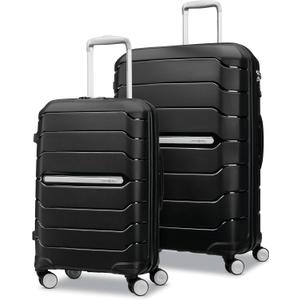 Samsonite Freeform 2-Piece Luggage Set - Carry-On & Large Checked Luggage with Dual Spinner Wheels - Durable Polypropylene Hardshell - TSA Lock, Airline-Approved - Expandable Hard Shell  Black