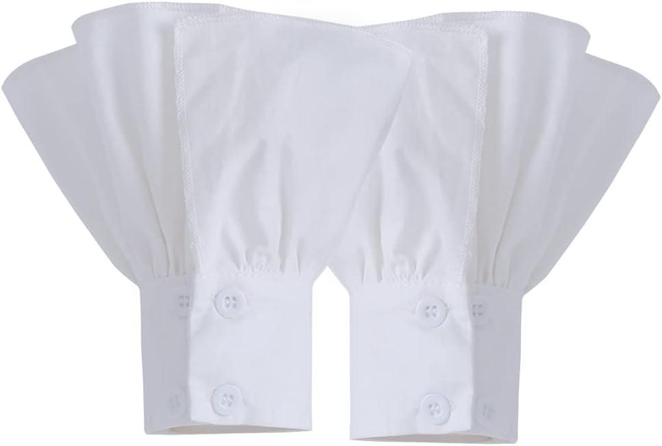 Elegtiskas Lace Cuffs for Women Wrist Detachable Sleeves Wrist Cuffs Bracelets for Women Girl (White)