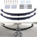 Trailer Leaf Spring Kit 3500lb Single Trailer Axle 4 Leaf Spring Kit with U-Bolt Kit & Single Trailer Axle Hanger Kit