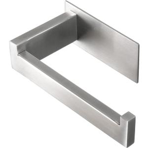 Toilet Paper Holder, Self Adhesive Tissue Holder Stainless Steel Rustproof Paper Roll Holder, No Drilling Easy to Install, Toilet Paper Rack Suitable for Office, Bathroom (Brushed Nickel)