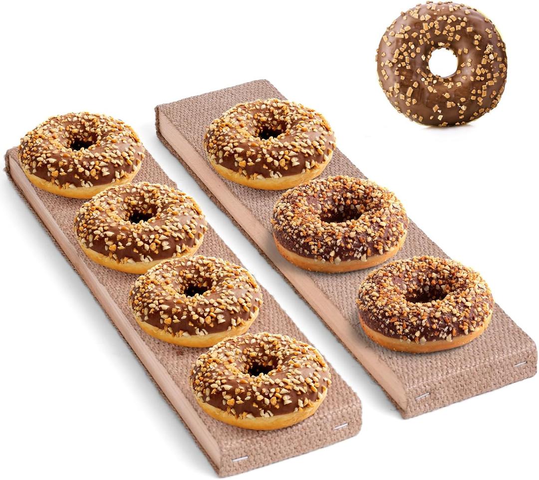 2Pcs Bagel Boards, Cedar and Burlap, Fits 3-4 Bagels Per Board, Toasting A Beautiful Even Bagel Crust