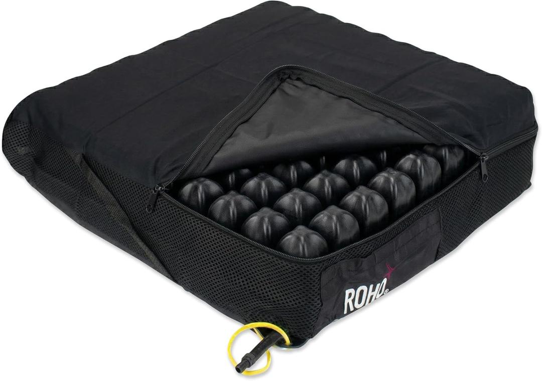 Roho High Profile Wheelchair Cushion 26-27" x 20-21" x 4" – Inflatable Air Seat Cushion with Adjustable Support, Lightweight Medical Air Cell Design