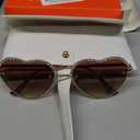ANDWOOD Trendy Heart Shaped Sunglasses Womens Rhinestone Love Eye Sun glasses Metal Lovely Fashion Diamond Sunnies