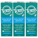 Tom's of Maine Fluoride-Free Rapid Relief Sensitive Toothpaste, Fresh Mint, 4 oz. 3-Pack (Packaging May Vary)