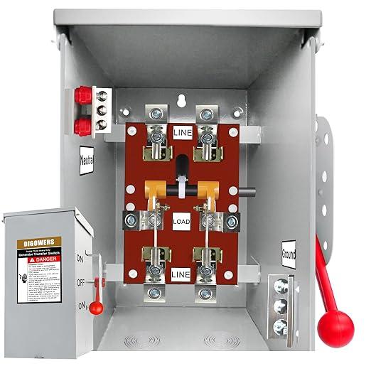 2P/3P 200 Amp Generator Transfer Switch,Manual Transfer Switch,Upgraded 48000W General-Duty Double-Throw Heavy Duty Safety Switch,120/240-Volt Transfer Switch for Generator (200A-2P)