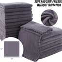 MOONQUEEN Ultra Soft Premium Washcloths Set - 12 x 12 inches - 24 Pack - Quick Drying - Highly Absorbent Coral Velvet Bathroom Wash Clothes - Use as Bath, Spa, Facial, Fingertip Towel (Grey)