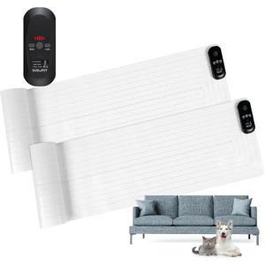 SVD.PET 2-Pack Pet Training Mat with Tester, Pet Shock Pad, Dogs & Cats Electronic Repellent mat for Indoor, 3 Training Modes, 5 Levels, Pet Safe Mode (Black controler 60" X 12")