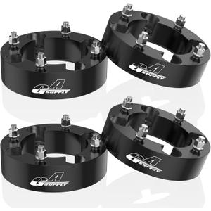 GAsupply 4156 ATV Wheel Spacers 12x1.5 Studs, 2 inch 50mm 4 Lug Black Wheel Spacer Adapters 131mm Hub Bore, 4 Pcs