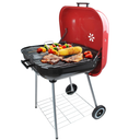Alpine Cuisine 22x25 Inch Portable Charcoal BBQ Grill with Wheels, Heavy-Duty Outdoor Grilling for Patio, Tailgating & Camping - Red