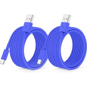 QZIIW 2 Pack Apple USB C Fast Charging Cable 15 FT for iPhone 16 15/16 15 Pro/16 15 Pro max/16 15 Plus,USB A to USB C Car Carplay Cord Compatible Galaxy S25 S24, i Pad Pro 12.9/11,Air 5th/4th Gen (Deep Blue)