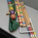 ApudArmis Six Player Croquet Set with Premiun Rubber Wooden Mallets 28In,Colored Ball,Wickets,Stakes - Lawn Backyard Outdoor Game Set for Adults/Teenagers/Family (Large Carry Bag Including)