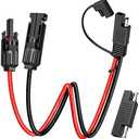ELECTOP Solar Panel Connector Cable, 10AWG SAE Connector to Male & Female Solar Connectors PV Extension Cable Wire for RV Solar Panel DC Power Battery Charger with SAE Polarity Reverse Adapter