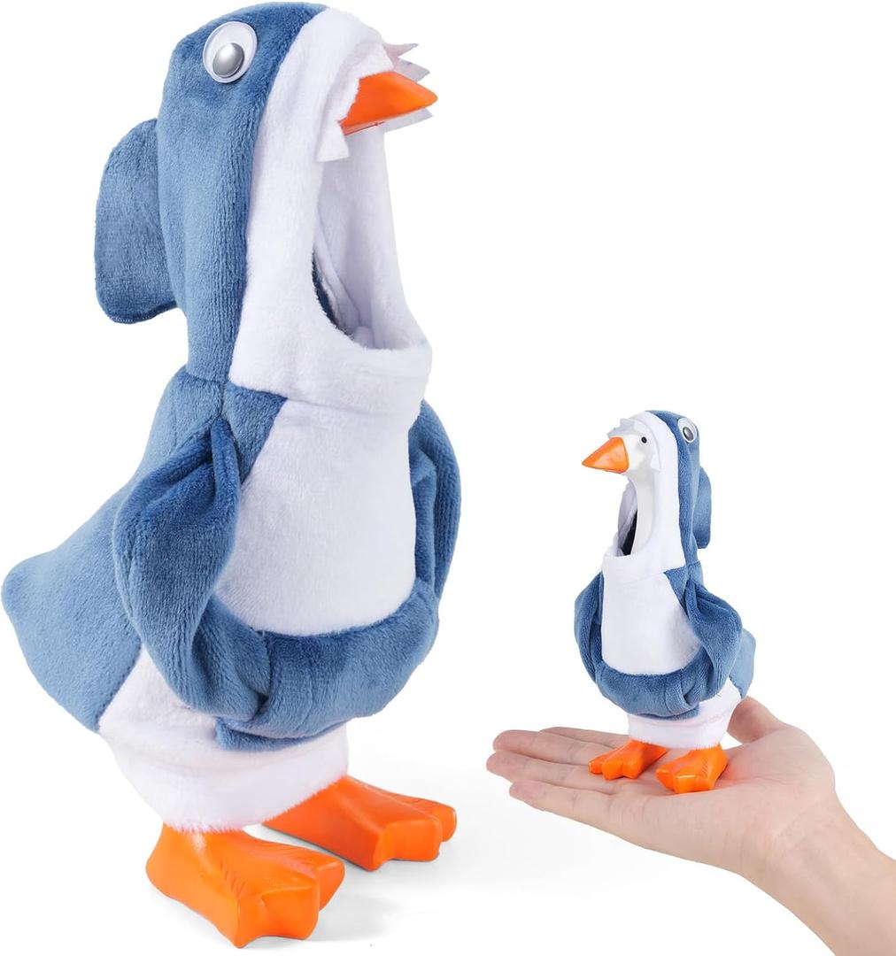 7inch Desk Goose Outfits, Mini Desktop Goose Clothes Desk Goose Accessories Set for Magnetic Goose Statue (Shark)
