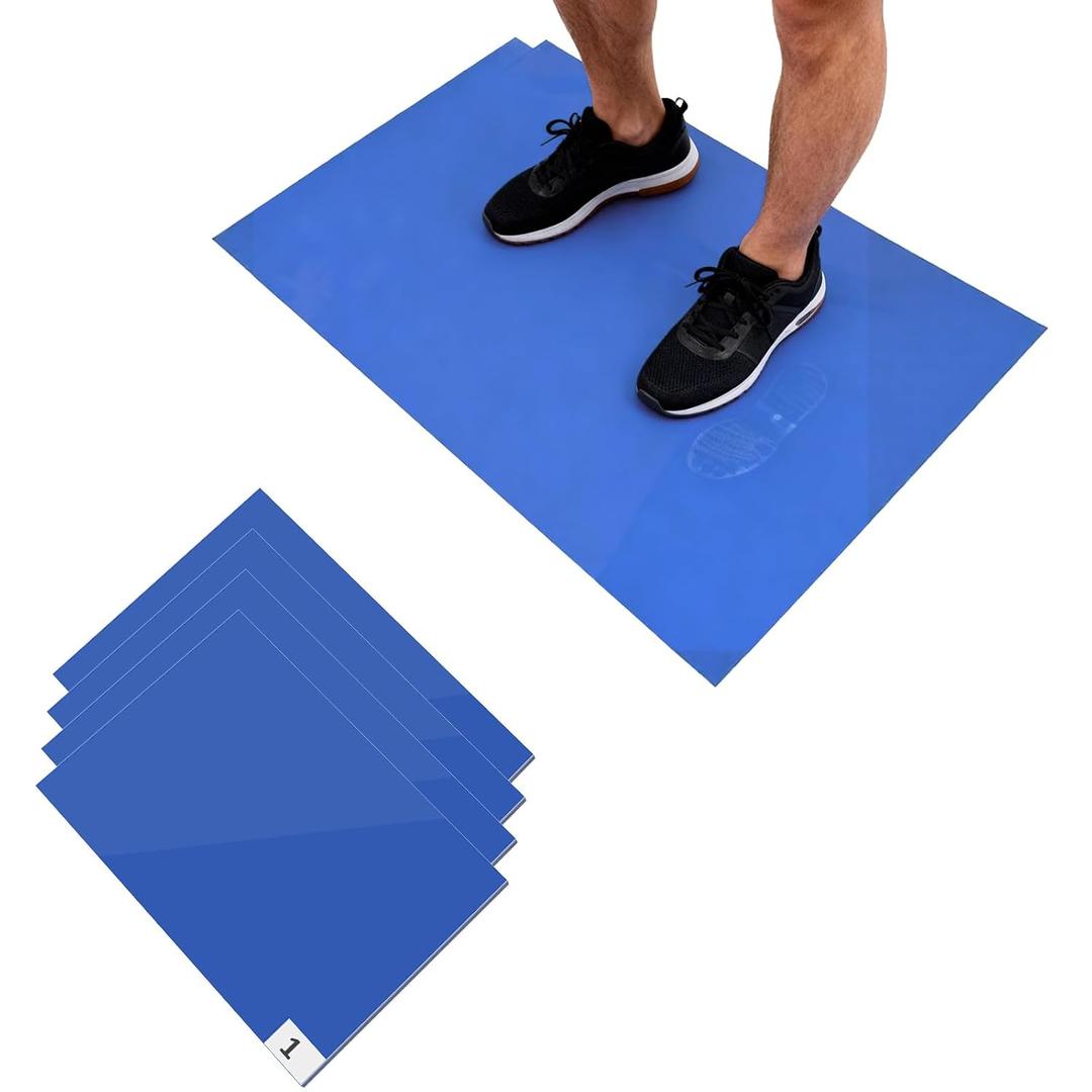 SHUESS 120 Sheets Sticky Mats for Shoes, 18x24 inch Sticky Mat, Tacky Surface for Dust and Dirt Removal from Shoes and Wheels in Labs, Homes, Construction