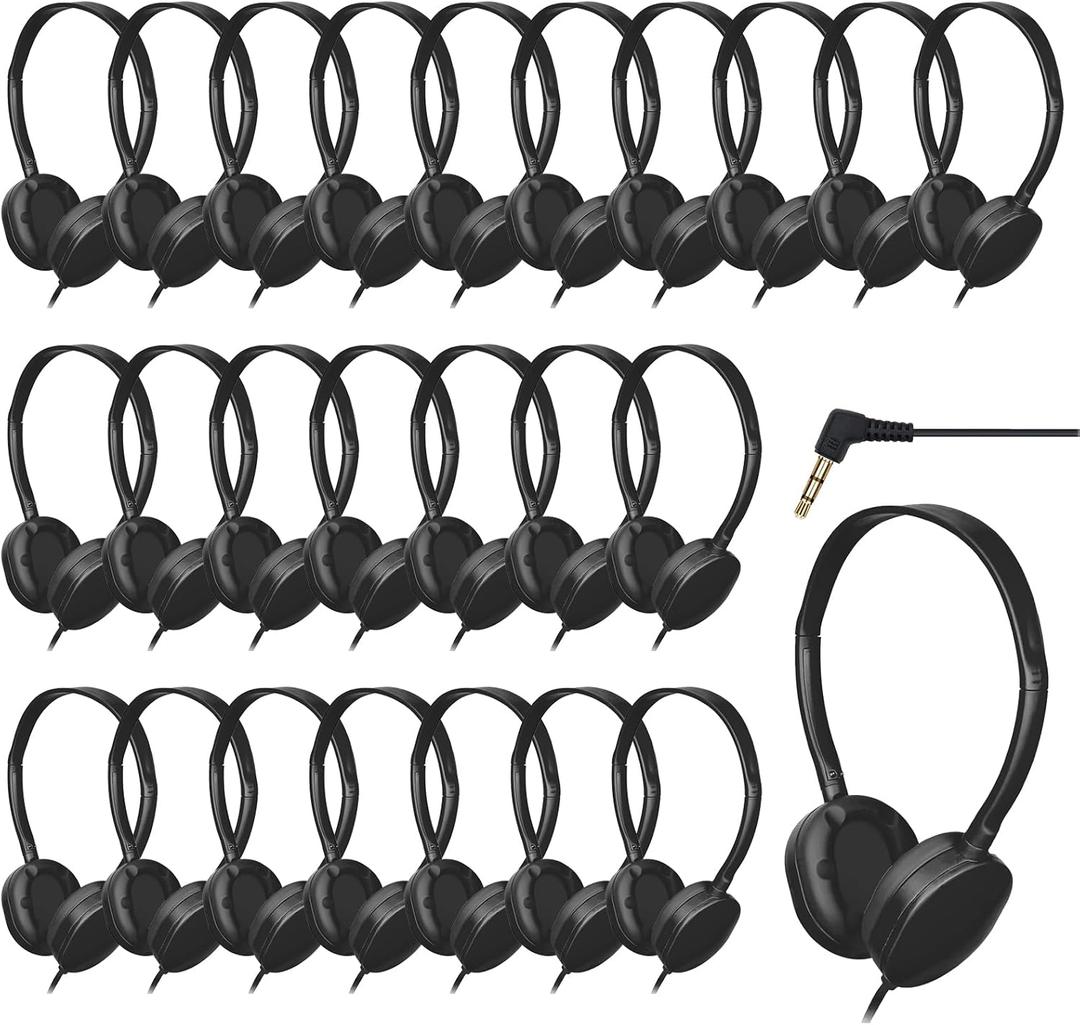 Kids Headphones Bulk 24 Pack for Classroom School, Durable Wired Headphones for Kids Student Boys Girls (002 Black) Kids Headphones Bulk 24 Pack for Classroom School, Durable Wired Headphones for Kids Student Boys Girls (002 Black)