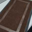 OLANLY Front Door Mat Indoor Outdoor Entrance, Waterproof All-Season, All-Weather Doormat, Sturdy Natural Rubber, Fade Resistant, Low Profile, Easy Clean Patio Porch Entryway Mat, 29.5x17, Brown 