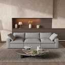 Cloud Modular Sectional Sofa, Down Filled Comfort Sofa Couch for Living Room,3 Seater Couches for Livingroon Apartment,Sofa Cover Washable and Replaceable,Grey