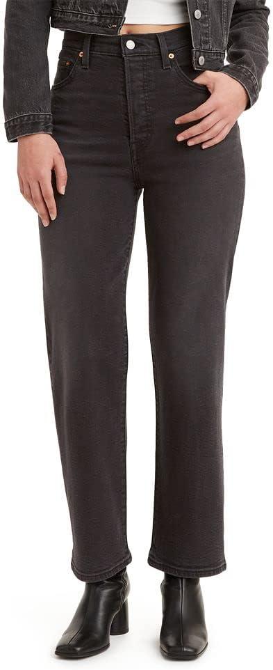 Levi's Women's Ribcage Straight Ankle Jeans, Black Rinse (30)