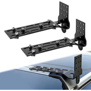 Heavy-Duty Roof Rack Awning Brackets Adjustable L-Shaped Mounting Kit for Off-Road Awnings Bracket, Awning Mounting Brackets fits Most Cross Bars, Anti-Rattle & Weatherproof Design | Pair Included