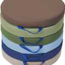 Factory Direct Partners SoftScape 15 inch Round Classroom Floor Cushions with Handles; Flexible Seating for Daycare, Preschool, Playroom; 2 inch Thick Deluxe Foam (6-Piece) - Earthtone, 11232-ET